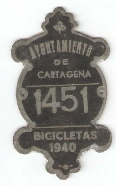 MATRICULA AO 1940 CARTAGENA (REGION DE MURCIA)