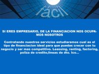 SI ERES EMPRESARIO, DE LA FINANCIACION NOS OCUPAMOS NOSOTROS
Contratando nuestros servicios estudiaremos cual es el tipo de financiacion ideal para que puedas crecer con tu negocio y ser mas competitivo. Leassing, renting, factoring, poliza de credito,lineas de dto. Ico... - 9