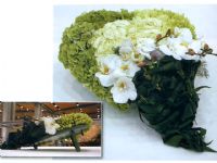 El coraz�n trabajado texturalmente, incorporando una textura de atados creativos con hoja de aspidista trenzada, dendrobium, hortensia y rosa.
Abajo pod�is ver el perfil del coraz�n y su t�cnica de exposici�n. - 17