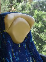 BUTACA TOALLA BLUE CON CABEZAL MOSTAZA CUERO - 5
