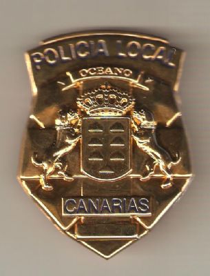 Placa Metlica de pecho de Policia Local de Canarias.