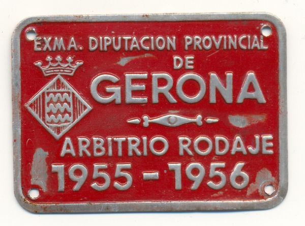 Placa de Arbitrio Rodaje de Gerona (1955-1956) 