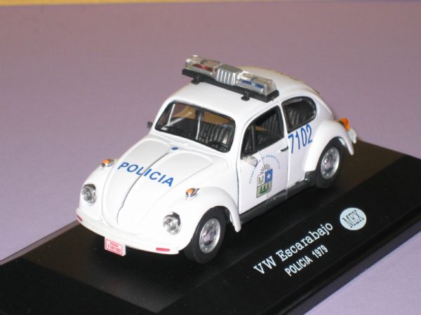 Miniatura Vehiculo  W Beetle Escarabajo Policia Mexico 1.979