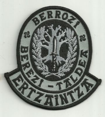 Emblema Ertzaintza Berrozi Berezi Taldea (Grupo Intervencin) Negro