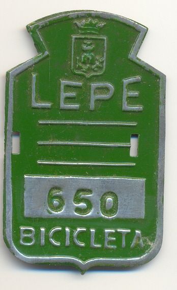 Matricula de Bicicleta de Lepe (Huelva)