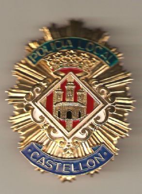 Placa Met�lica de Policia Local de Castellon de la Plana (Espa�a)