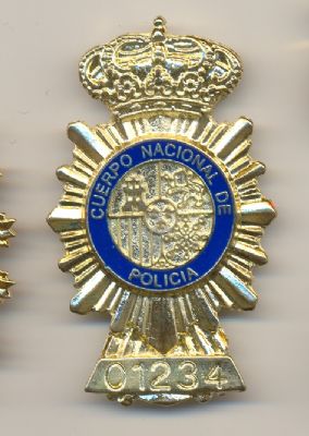 Placa de pecho del Cuerpo Nacional de Policia (Espa�a)