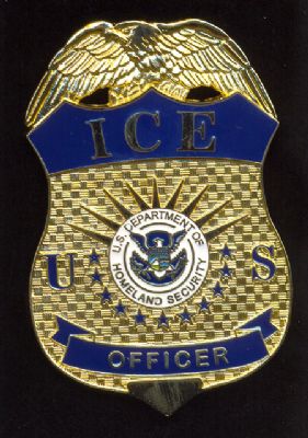 Placa Met�lica de Policia de Inmigraci�n y Aduanas (U.S.A.)
