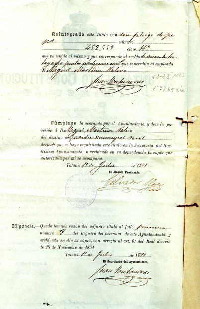 TITULO DE NOMBRAMIENTO DE GUARDIA MUNICIPAL RURAL