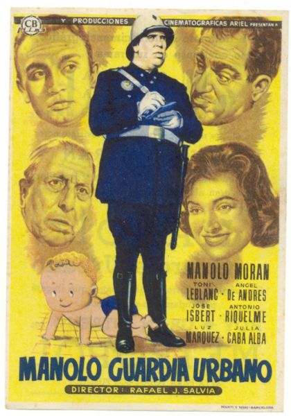Cartel Pelicula Manolo Guardia Urbano (Cine Español 1956)