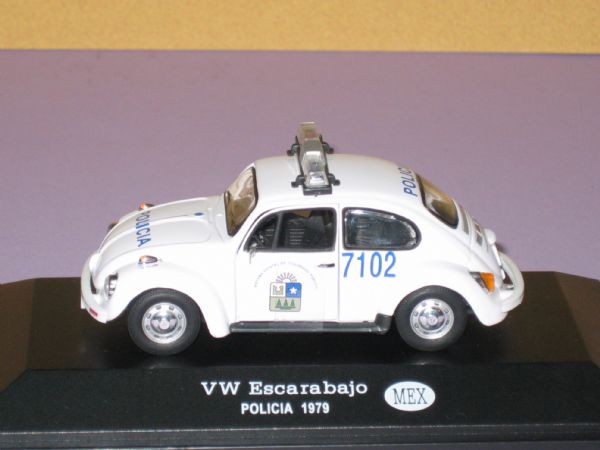 Miniatura Vehiculo  W Beetle Escarabajo Policia Mexico 1.979