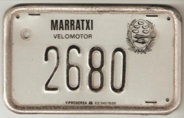Matricula Antigua de Velomotor de Marratxi (Islas Baleares)