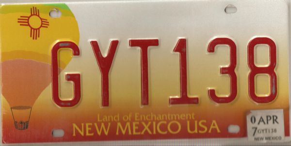 Matricula de New Mexico  (U.S.A.)