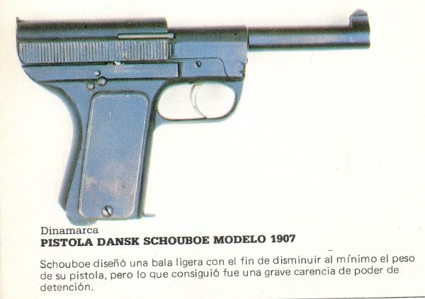 Pistola DANSK SCHOUBOE MODELO 1907 (DINAMARCA)