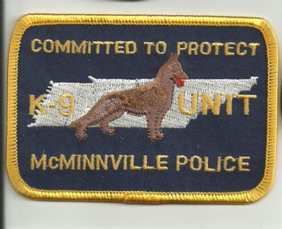 Emblema de Brazo K-9  McMinnville, (Tennessee) U.S.A.