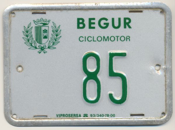 Matricula de Ciclomotor de  Begur  (Girona)