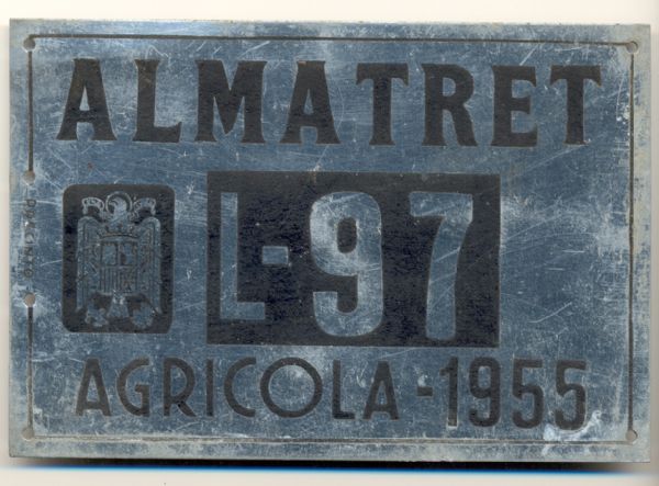 Matricula de  Almatret  Agricola 1955 (Tarragona)