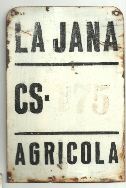 Chapa Matricula Agricola La Jana (Castellon)