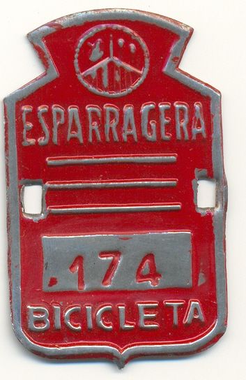 Placa de bicicleta de Esparragera (Barcelona) 