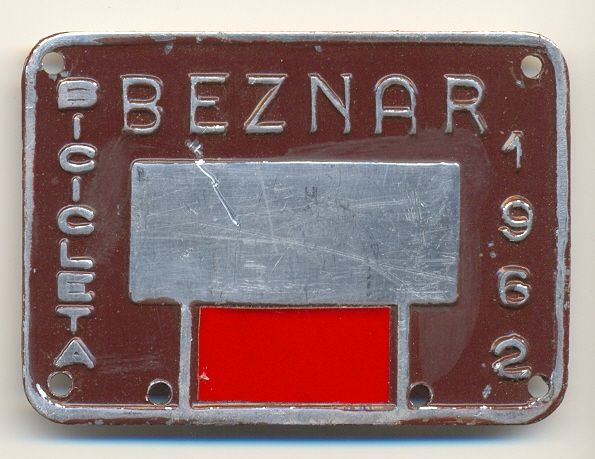 Placa de bicicleta de Beznar  (1962) Granada