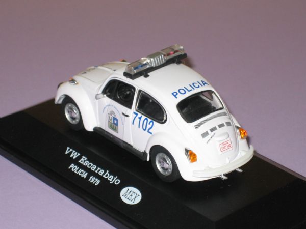 Miniatura Vehiculo  W Beetle Escarabajo Policia Mexico 1.979