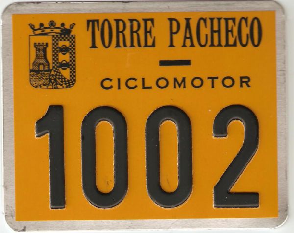 Matricula Antigua de Ciclomotor de Torre Pacheco (Murcia)