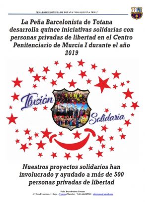 LA PEÑA BARCELONISTA DE TOTANA DESARROLLA 15 INICIATIVAS SOLIDARIAS EN EL CENTRO PENITENCIARIO DE MURCIA 1 EN EL AÑO 2019 
