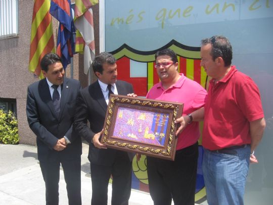 JOAN LAPORTA, PRESIDENTE DEL FC BARCELONA, RECIBE A MIEMBROS DE LA JUNTA DIRECTIVA DE LA PB TOTANA