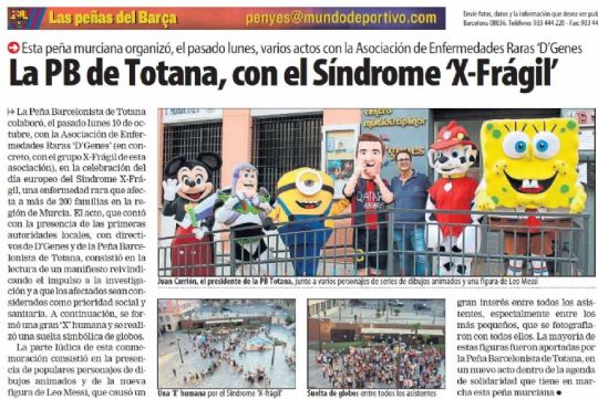 LA PEÑA BARCELONISTA DE TOTANA EN LAS PÁGINAS DE MUNDO DEPORTIVO