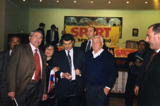 Celestino Cnovas Romero con Joan Laporta