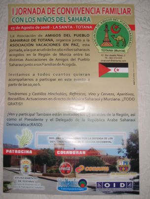 LA PB TOTANA COLABORA EN LA I JORNADA DE CONVIVENCIA FAMILIAR CON LOS NIOS DEL SAHARA