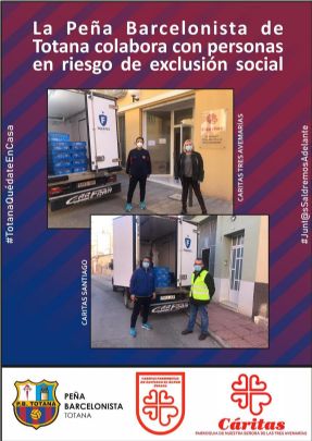 La Pea Barcelonista de Totana colabora con personas y familias en riesgo de exclusin social con motivo del COVID 19