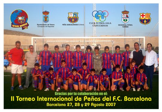 LA PB TOTANA AGRADECE LA PARTICIPACION DE LOS EQUIPOS DE FUTBOL EN EL II ENCUENTRO INTERNACIONAL DE FUTBOL DE PEAS DEL FC BARCELONA 
